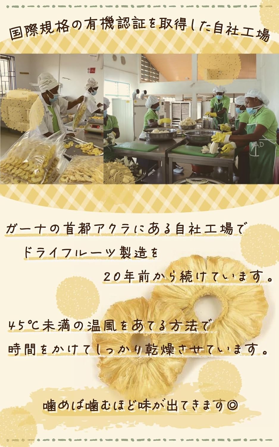 オーガニックドライパイナップル100g - サムネイル5